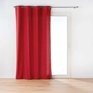 Douceur d'Intérieur Twily Ösenvorhang (135 x 260 cm), Rot, Baumwolle/Recycling-Polyester