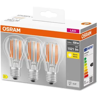 Osram LED-Birne 11W E27 2700K warmweiß 3 St.