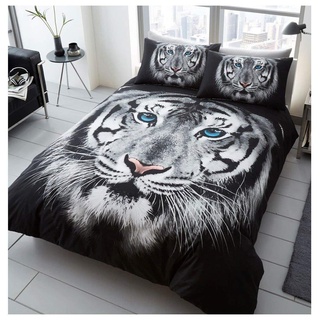 GC GAVENO CAVAILIA 3D Animal Print Bettbezug Polycotton Bettwäsche Sets Wildlife Quilt Bettbezüge Weißer Tiger Doppelbett