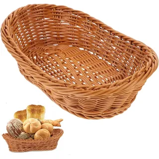 Ovaler Handgewebter Brotkorb 10,2 Zoll Geflochten Weidenkorb Gemüse Obstkorb
