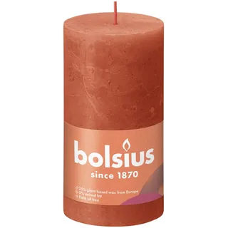 Bolsius Rustiko Shine Stumpenkerze 13 cm orange