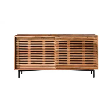 Kawola Sideboard Elda Braun Akazie , Braun, Schwarz , Metall , 1 Fächer , Rechteckig , 150x76x45 cm , Kleinmöbel, Kommoden, Sideboards
