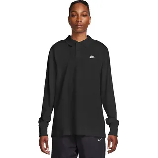 Nike Club Knit langarm Poloshirt Herren 010 black/white L