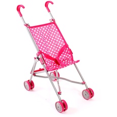 Bayer Chic 2000 Puppenbuggy Funny, Puppenwagen, Mini-Buggy, Dots Pink, 600-11