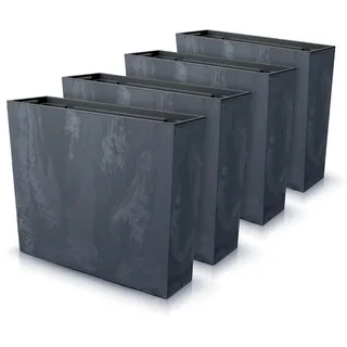 IMJ-Global - Blumentopf Gross Innen Plastik Beton-Effekt (58 x 18 x 49,8 cm - 44 Liter) Balkon Blumenkasten Zur Dekoration des Hauses oder für die Außenausstellung, Kräutertopf