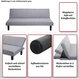 MCW Schlafsofa MCW-J17, Couch Klappsofa Gästebett Bettsofa, Schlaffunktion Stoff/Textil ~ türkis-blau