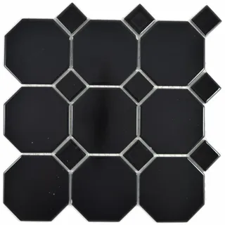 Keramikmosaik Octa schwarz matt-glänzend Wand Küche Bad Dusche WB13-Octa0311
