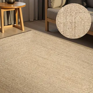 HANSE HOME Teppich HANSE HOME "Sharmila Juteteppich", beige (natur weiß), B:80cm H:9mm L:150cm, Jute, Teppiche, Teppich, 100% Jutefaser, Natur, Wohnzimmer, Esszimmer, Flur, Boho, Skandi
