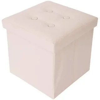 Mobili Rebecca Fusshocker Beige 30/30/30 cm , Textil , 30x30x30 cm , Wohnzimmer, Sessel, Hocker & Hockerbänke, Sitzwürfel
