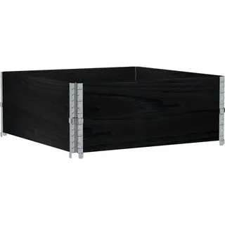 vidaXL Paletten-Aufsatzrahmen 2 Stk. Schwarz 100x100 Massivholz Kiefer - Schwarz