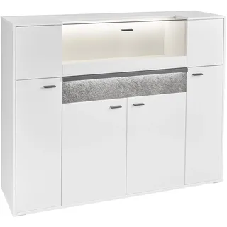 Set One by Musterring Highboard Deltona Dekor Weiß / Matt