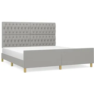 vidaXL Bettgestell ohne Matratze Hellgrau 180x200 cm Stoff - Grau