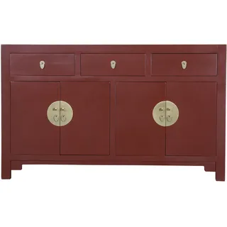 Fine Asianliving Chinesische Kommode chinesisches Sideboard chinesischer Schränke China Möbel Schrank Orientalischer Asiatischer 140x85x35 - Rot