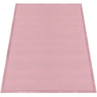 Paco Home Teppich "Tatami 475" rechteckig 24 mm Höhe Kurzflor, Uni-Farben, mit Memory Foam, waschbar, pink