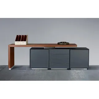 Lange xxl Kommode Sideboard Bürokommode Highboard Büromöbel Schrank Büro Design - Schwarz