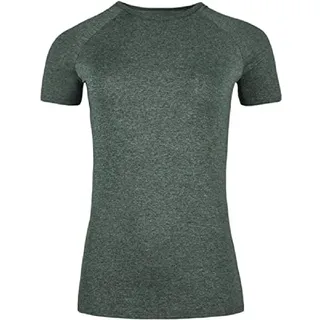 Odlo Damen Kurzarm Laufshirt Active 365, Camping Green Melange, M