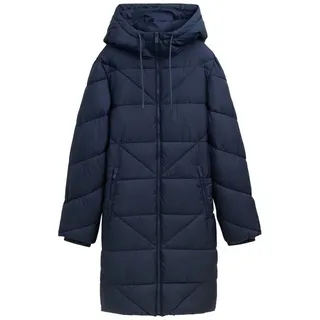 Tom Tailor Damen Puffer Parka mit Kapuze, Dunkelblau, XXL