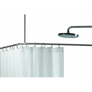 Spirella Teleskopstange Decor Universal | Duschvorhangstange | verstellbar, sicherer Halt zum Schrauben| als Duschstange, Kleiderstange | Silber 90 x 90 cm, 170 x 75 cm, 90 x 80 x 90 cm, Silver