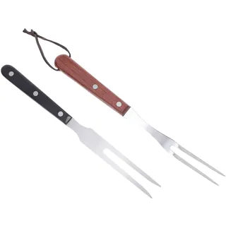 Garneck 2 Grillgabeln Aus Edelstahl Mit Langem Hitzebeständigem Griff – Fleischgabeln Für Bbq Grillbesteck Zum Wenden Und Servieren Von Fleisch Beim Outdoor Grillen Und Braten