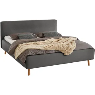Meise Möbel meise.möbel Polsterbett Mattis 180 x 200 cm Stoff Grau Anthrazit