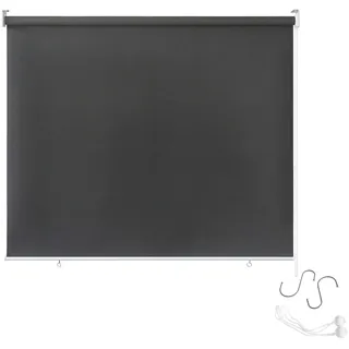 YUENFONG Außenrollo Balkon Sichtschutz Sonnenschutz Senkrechtmarkise Balkon Outdoor Rollo Beschattung UV Schutz (180 X 140cm, Anthrazit)