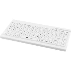 Gett GCQ Cleantype Easy Protect Compact silicone keyboard IP68 waterproof desinfectable 88 keys USB (DE, Kabelgebunden), Tastatur, Weiss