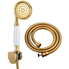 CIENCIA Duschset aus Messing mit Schlauch 1,5 m Duschkopf mit Halterung Duschset Gold BS126F