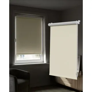 Victoria M. Tenebra Verdunkelungsrollo Klemmfix Rollo Fensterrollo, Sichtschutz, Verdunkelnd, Ohne Bohren inkl. Montagematerial, 85 x 220 cm, Cremeweiß
