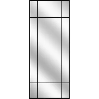 Spiegel Connor 60 x 150 cm I Moderner Wandspiegel in Schwarz I Symmetrisches Linien-Design im Industrial Stil I Großer Ganzkörperspiegel für Flur Schlafzimmer Wohnzimmer