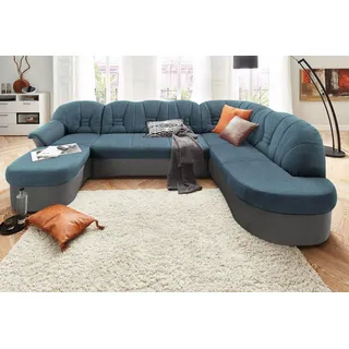 DOMO collection Wohnlandschaft Kunstleder 3-Sitzer Dunkelgrau