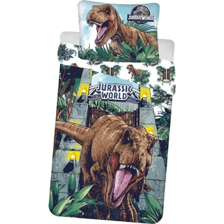 Jerry Fabrics Jurassic World Mehrfarbig Baumwolle 140 x 200 cm + 70 x 90 cm
