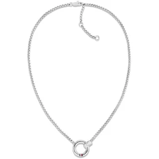 Tommy Hilfiger Jewelry Gliederhalskette für Damen aus Edelstahl mit einem Runden Charm - 2780944