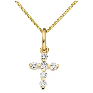 Firetti Kettenanhänger »Schmuck Geschenk Gold 333 Halsschmuck Anhänger für Halskette Kreuz« () mit Zirkonia (synth.), goldfarben
