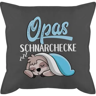 Shirtracer Kissen 50x50 - Opa Großvater - Opas Schnarchecke mit Faultier - weiß - 50 x 50 cm - Grau - Geschenke für großväter Geschenk Grandpa schnarchplatz sofakissen großeltern Fuer
