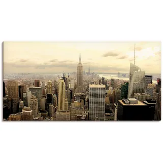 Artland Leinwandbild "Skyline Manhattan - New York" Amerika 1 Stk. tlg. auf Holzrahmen gespannt, farbe bild(er): natur