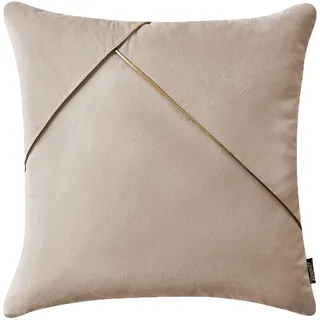 ROOM99 Be Glam Simple 45 x 45 cm Zierkissenbezüg Kissenbezüg Kissenhüll Dekorative Dekokissen Wurfkissenbezug Deko Aesthetic Modern Schlafzimmer Wohnzimmer Velvet Samt Dekor ‎Beige,1 Stück