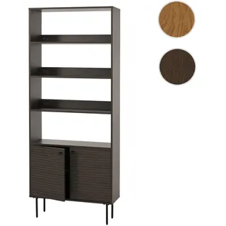 Bücherregal HWC-N78, Bücherschrank Hochschrank, skandinavischer Stil Metall Holz Melamin MVG 200x80x