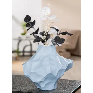 Gilde Vase Olbia blau Matt bauchig 20x24x20 cm", mit Muster