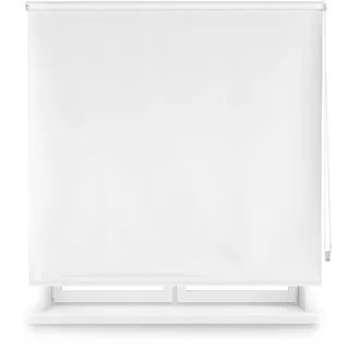 Decorblind | Thermo-Verdunkelungsrollo, Maße Rollo: 120 x 230 cm Breite x Länge/Maße Stoff: 117 x 225 cm - Verdunkelungsrollo, einfarbig, Ecru einfache Montage an Wand oder Decke