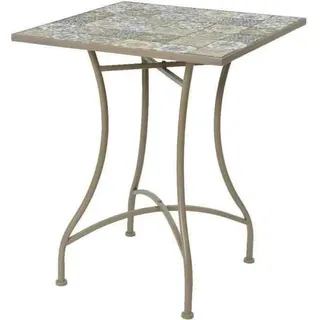 Metall/Mosaik Tisch Farbe: braun 58x58x72cm Modell Bistro für den Außenbereich - Beige