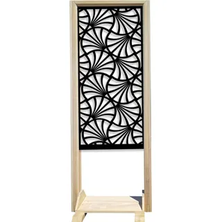 CAMPANE – Raumteiler – Modulierbarer Paravent – 70x190 cm – aus Holz und PVC schwarz