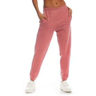 Light & Shade LSLPNT031 Damen High Waist Loungewear Sweatpants Jogger Jogginghose Hose Mauve Pink XL