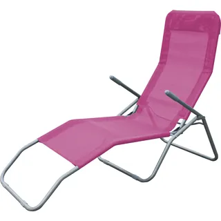 Siestaliege Kippliege Sonnenliege Strandliege Gartenliege klappbar pink - Rosa
