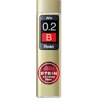 Pentel AIN STEIN C272W Feinminen-Bleistiftminen schwarz B 0,2 mm, 20 St.