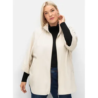 Cape SHEEGO, Damen, Gr. 42, beige, 90% Polyester, 10% Wolle, Kragen:90% Baumwolle, 8% Polyester, 2% Elasthan, Taschenfutter:45% Polyester, 55% Viskose, unifarben, Jacken Cape