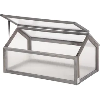 Outsunny Frühbeet aus Holz 90 x 52 x 49,5 cm Grau