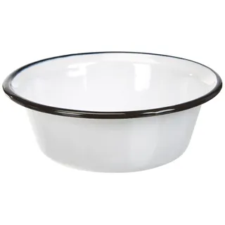 Krüger Emaille Schüssel Weiß Ø 20 cm (1,2 L) | Küchenschüssel | Für Salate, Obst & Beilagen | PFAS-frei | Schnitt- & kratzfeste Emaille | Spülmaschinengeeignet | Geschmacksneutral