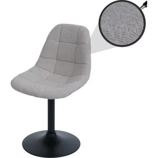 Esszimmerstuhl HWC-A60, Küchenstuhl Stuhl Drehstuhl, Stahl Stoff/Textil Bouclé (450g/m2) taupe - Braun