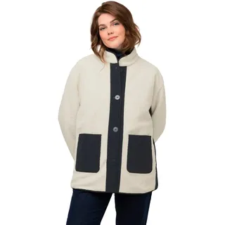 Ulla Popken, Damen, große Größen, reversible jacket with fake shearling fur