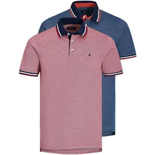 Jack & Jones Poloshirt »JJEPAULOS POLO SS 2PK MP NOOS«, rot